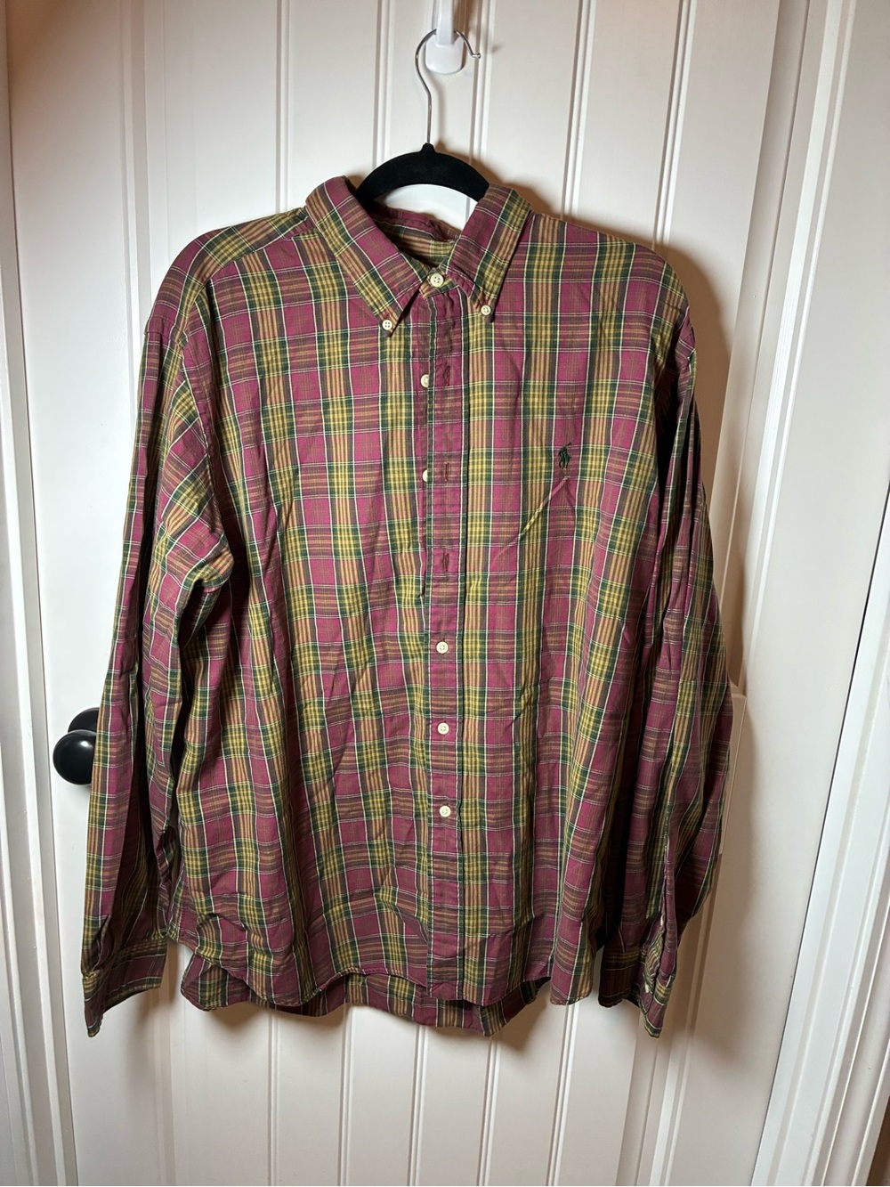 Ralph Lauren Red and Yellow Plaid Button-Down Shirt